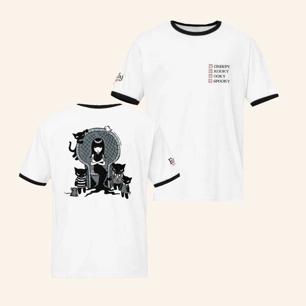 Emily Strange Merch Creepy Kooky Ooky And Spooky Ringer T-Shirt Gifts For Friends