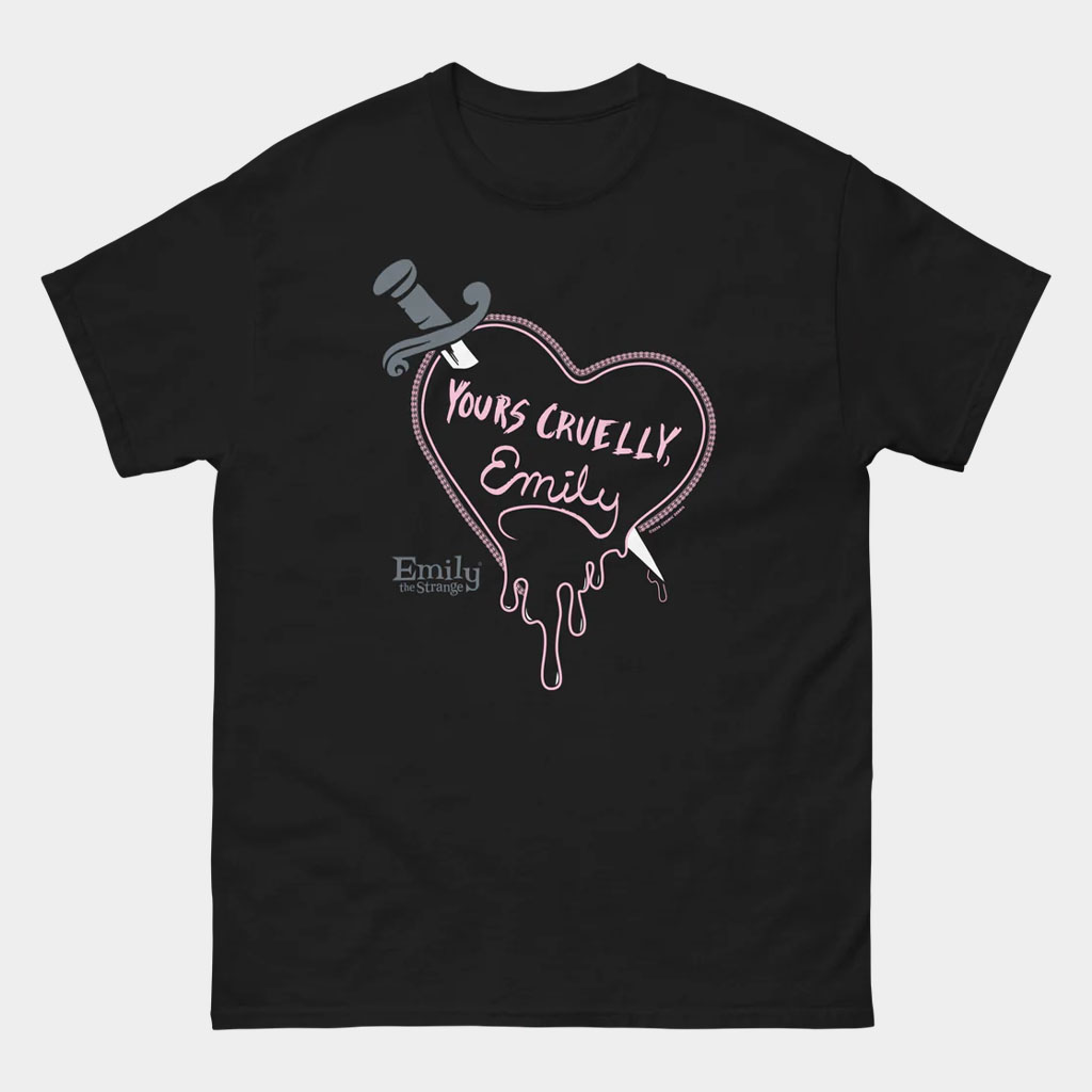 Emily Strange Merch Yours Cruelly Emily T-Shirt Birthday Gift For Girlfriend-1