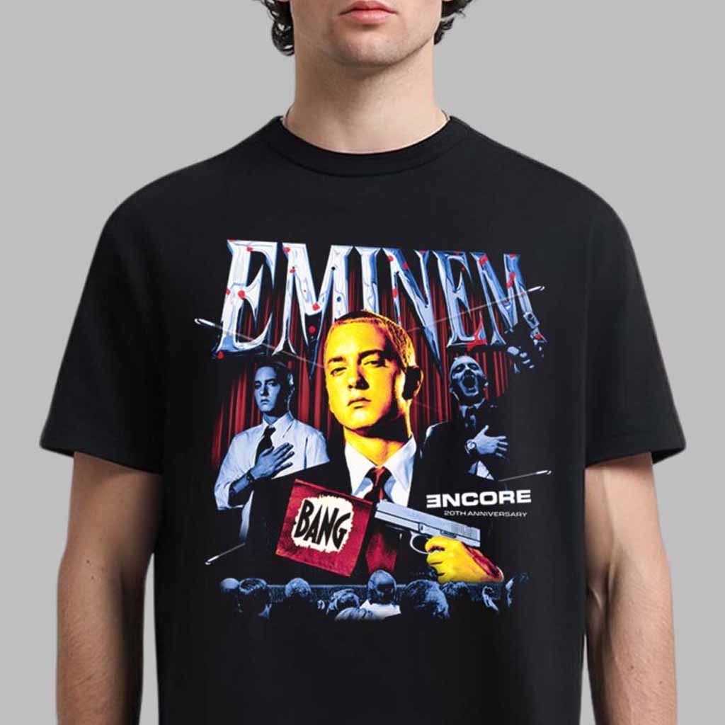 Eminem Encore 20th Bang Flag T-Shirt Eminem Merch Music Lovers Gifts Eminem Encore 20th Bang Flag T-Shirt Eminem Merch Music Lovers Gifts