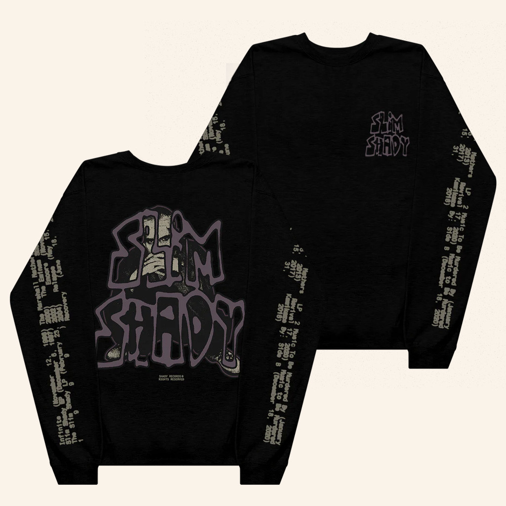 Eminem Merch Graffiti Slim Crewneck Sweatshirt Presents For Boyfriend Eminem Merch Graffiti Slim Crewneck Sweatshirt Presents For Boyfriend