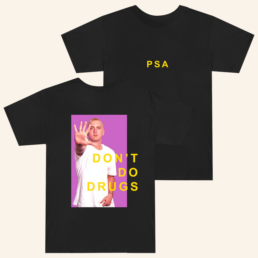 Eminem Merch SSLP 25th PSA T-Shirt Don't Do Drugs Shirt Cool Gifts For Music Lovers