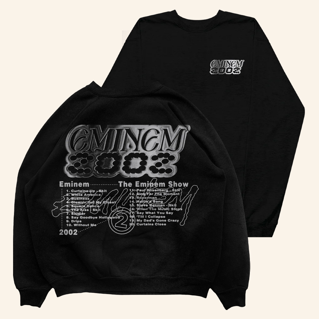 Eminem Merch The Eminem Show Chrome Logo Crewneck Sweatshirt Gifts For Rap Lovers