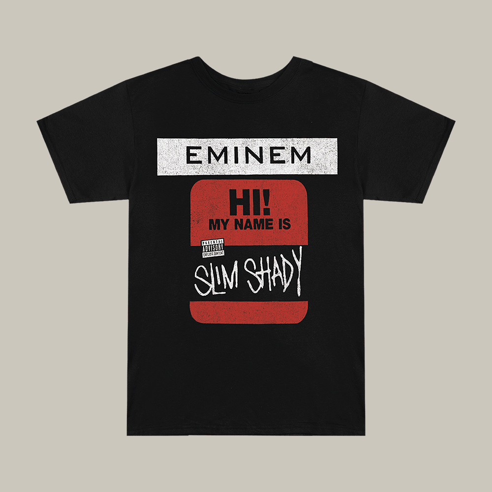 Eminem Shady Sticker T-Shirt Hi My Name Is Slim Shady Shirt Eminem Lover Gift