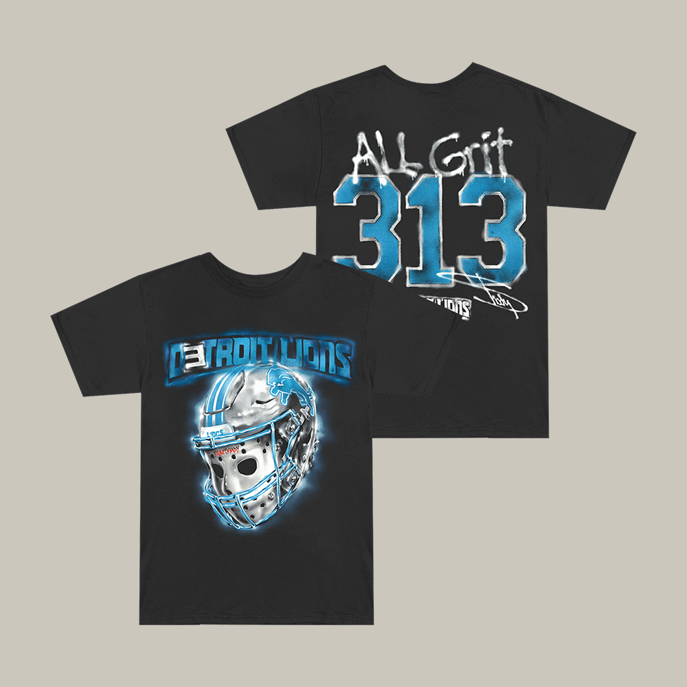 Eminem x Detroit Lions All Grit 313 Helmet T-Shirt Eminem Music Shirt Best Gift For Eminem Fan
