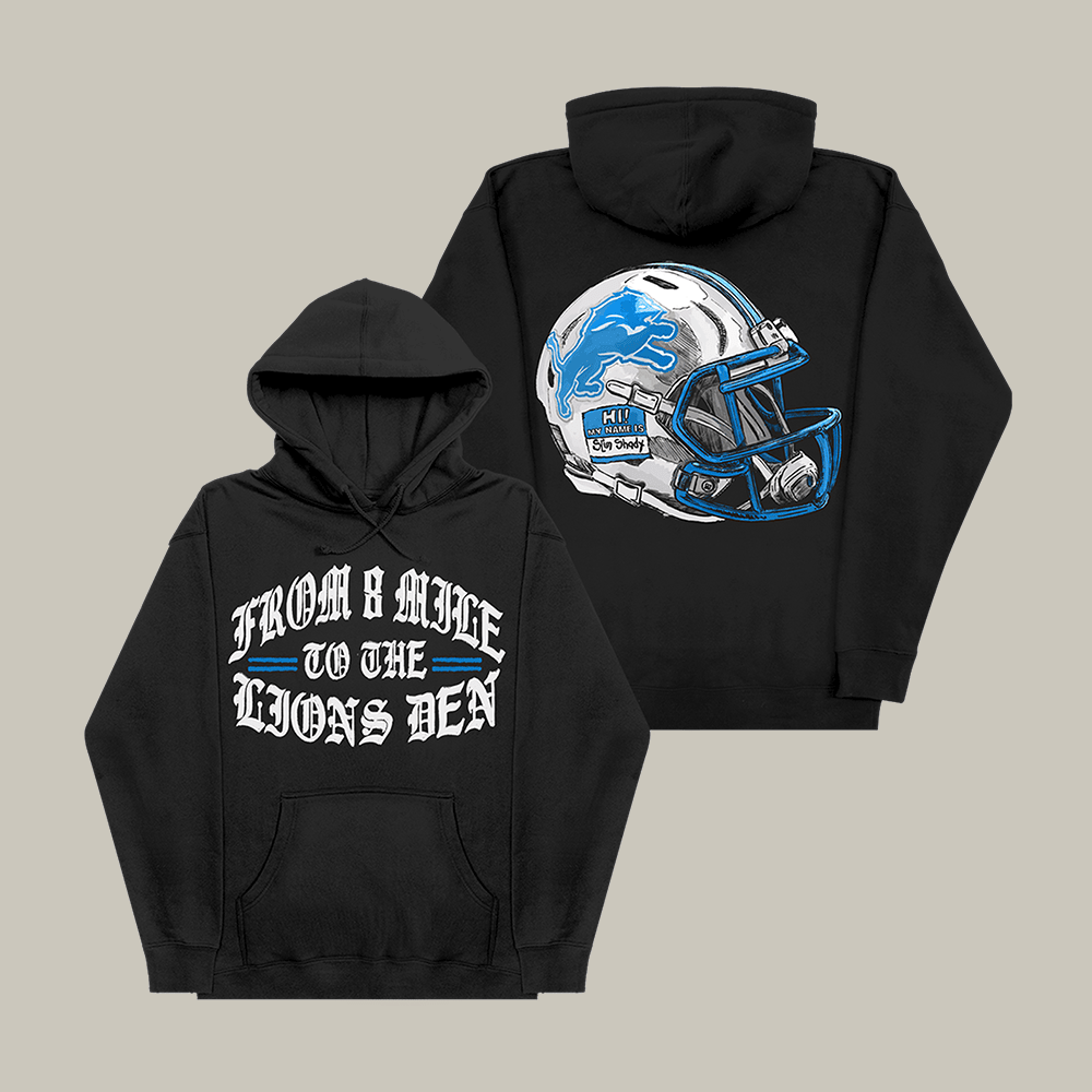 Eminem x Detroit Lions Helmet Hoodie From 8 Mile To Lions Den Eminem Apparel Football Gear