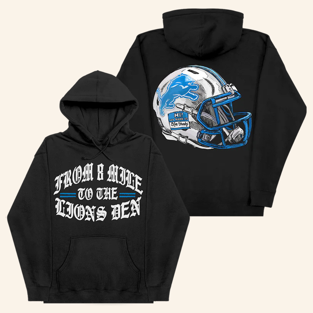 Eminem x Detroit Merch Eminem x Detroit Helmet Hoodie Best Gift For Football Lovers