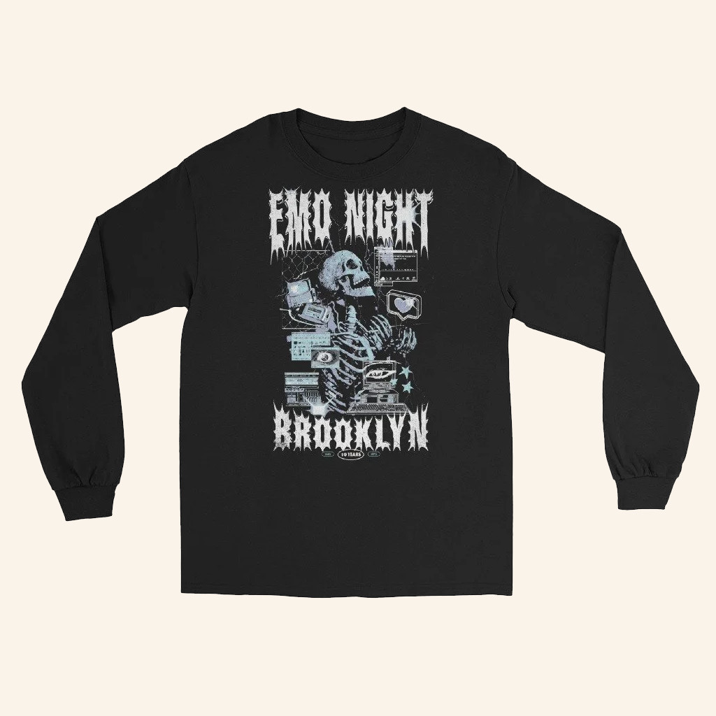 Emo Night Brooklyn Merch Computer Skeleton Long Sleeve Shirt Best Christmas Gifts For Dad Emo Night Brooklyn Merch Computer Skeleton Long Sleeve Shirt Best Christmas Gifts For Dad