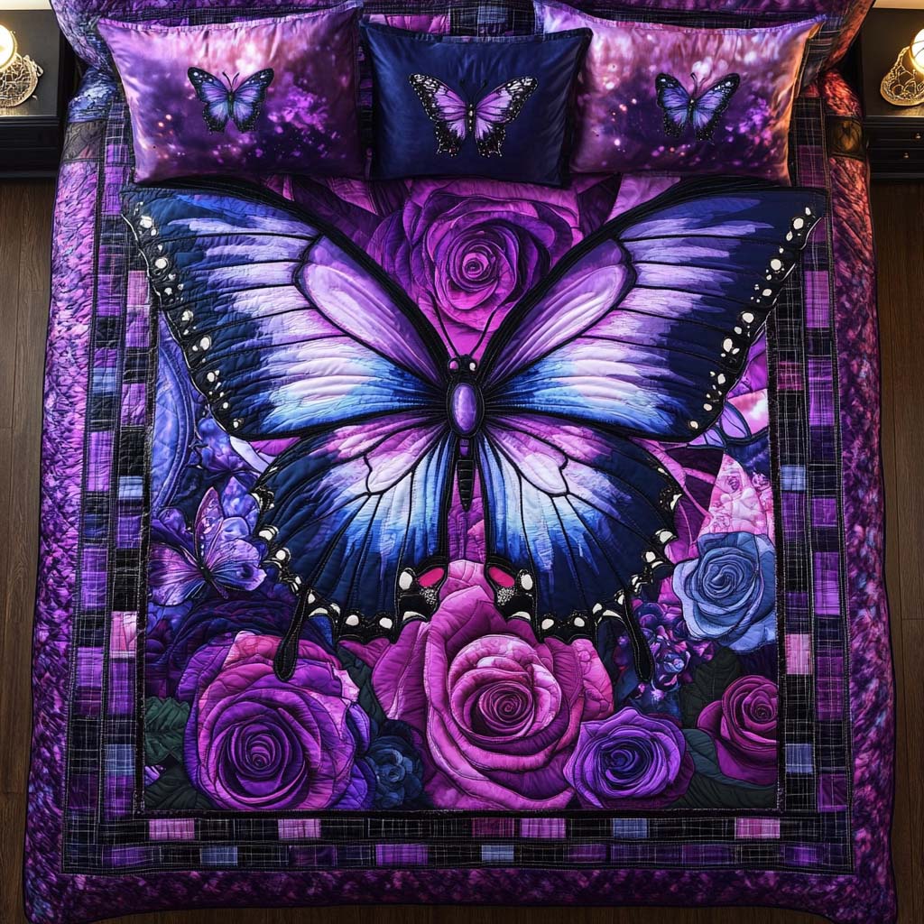 Enchanted Butterfly Field Quilted Bedding Set Bedspread Set Butterfly Gift Ideas Birthday