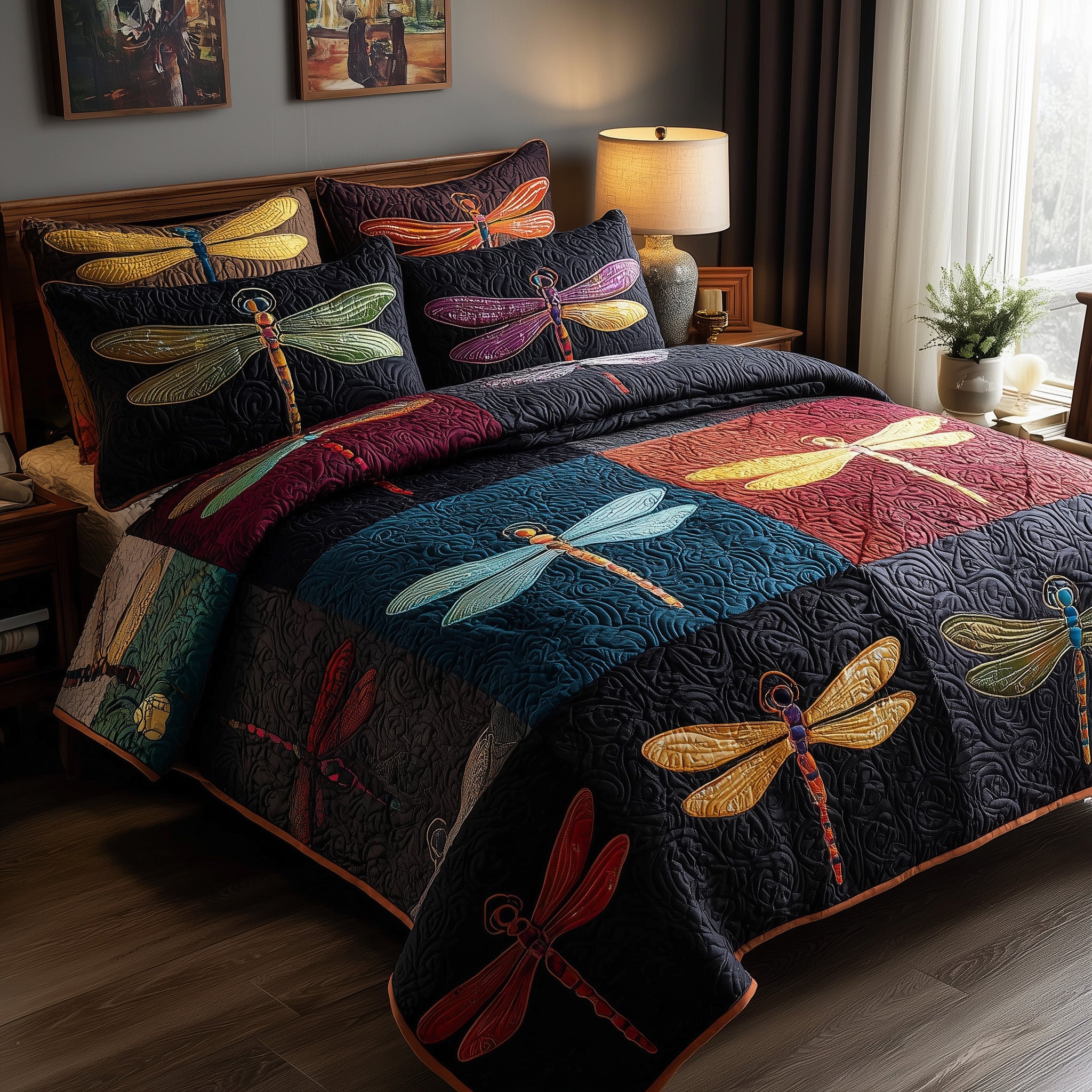 Enchanted Dragonfly Quilted Bedding Set Refresh Your Room