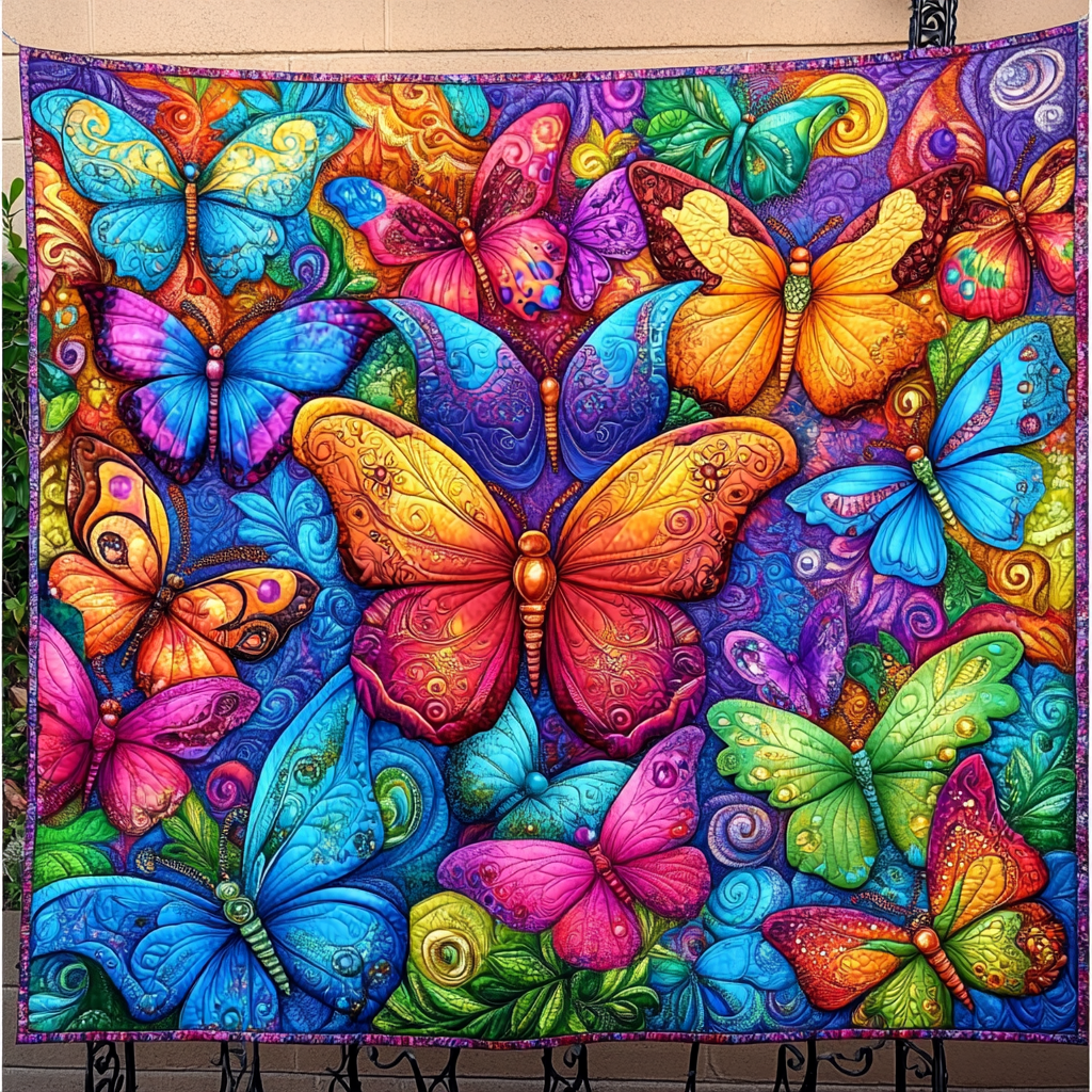 Enchanted Flight Quilted Blanket Butterfly Birthday Gifts