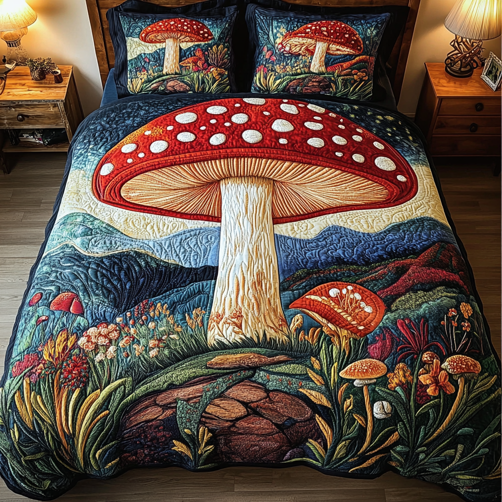 Enchanted Forest Quilted Bedding Set Classic Bedding Set That Enhances Your Sleep Space