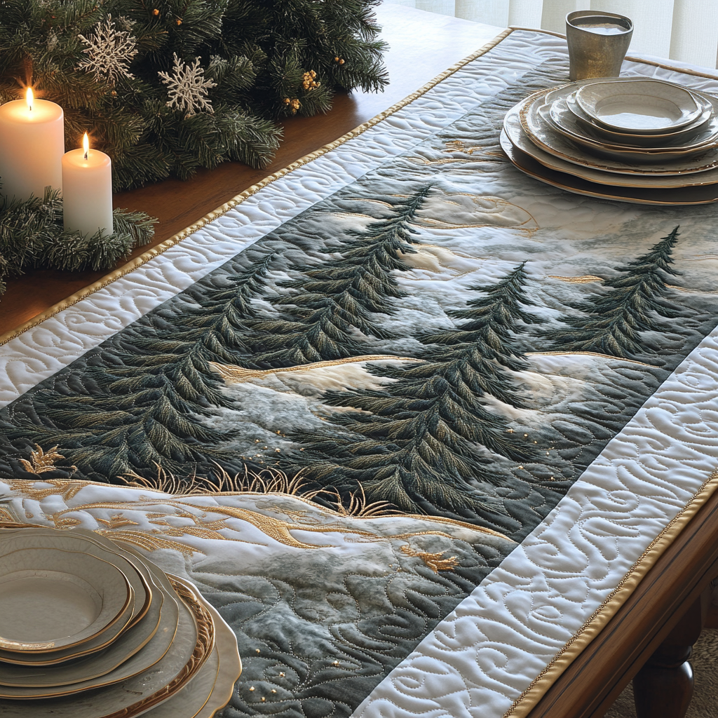 Enchanted Forest Quilted Table Runner Dining Table Ideas Unique Gifts For Nature Lovers