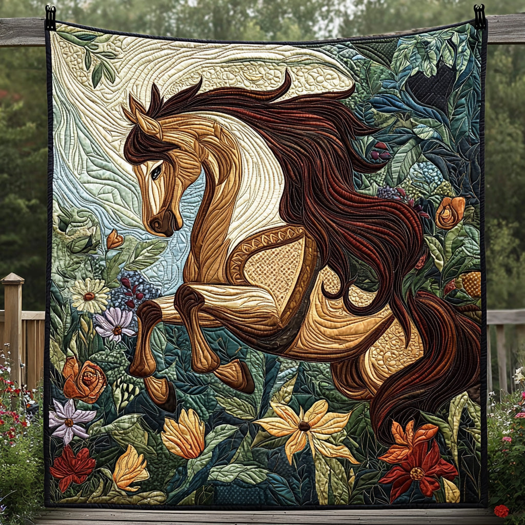 Enchanted Horse Quilted Blanket Bed Christmas Decor Christian Gifts For Girlfriend