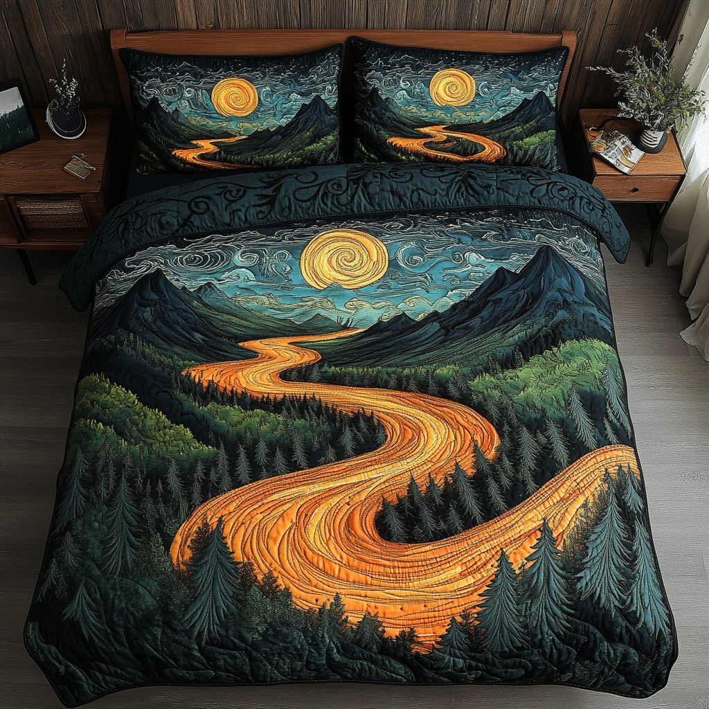 Enchanted Journey Quilted Bedding Set Unique Bedding Gift for Family Gatherings