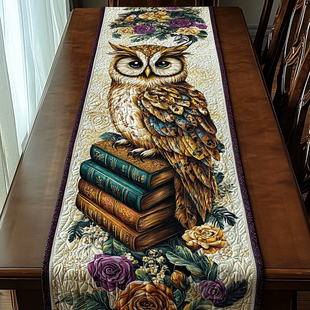 Enchanted Knowledge Quilted Table Runner Dining Room Table Decor Best Gifts For Readers