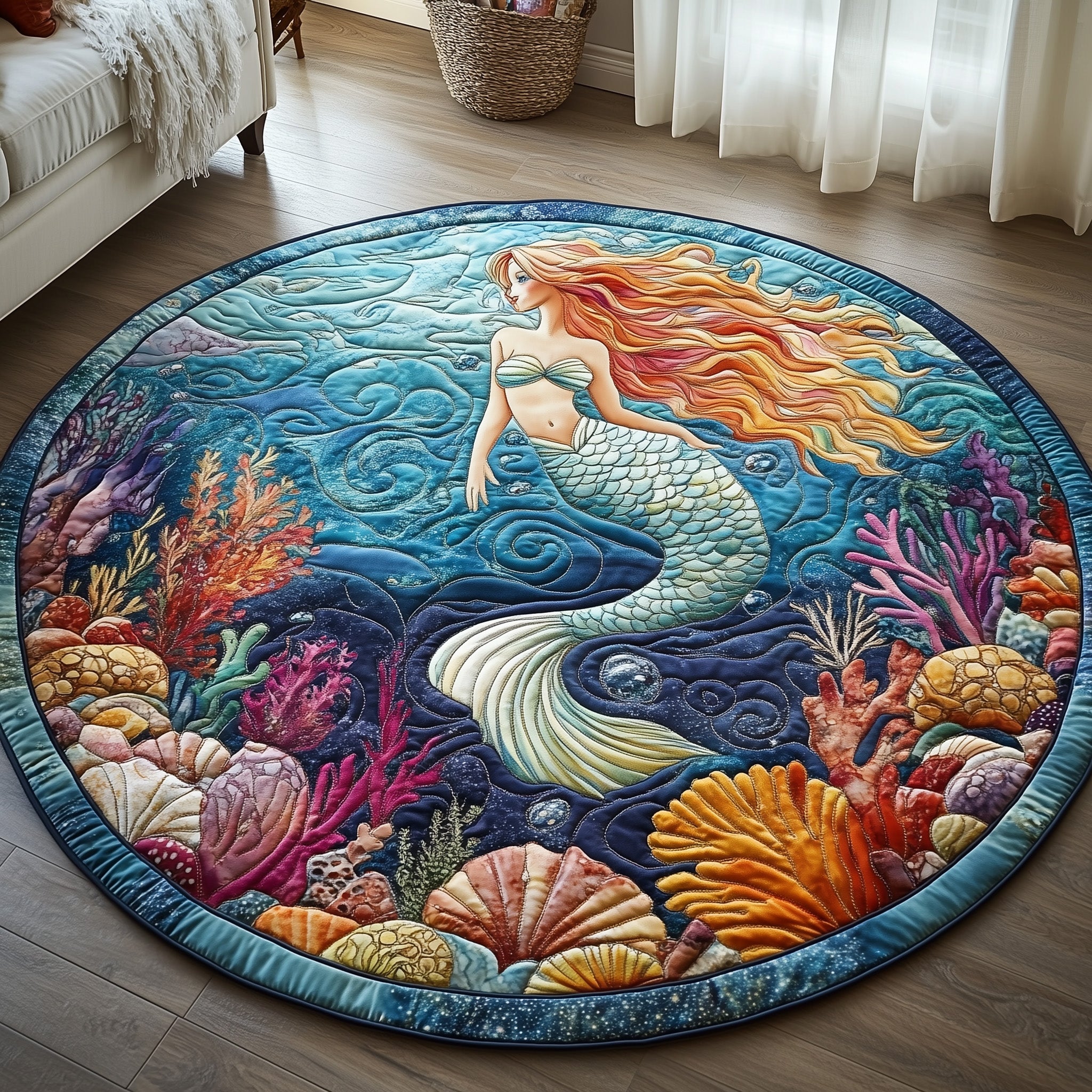 Enchanted Mermaid Quilted Round Mat Gftotp8477 Halloween Gift