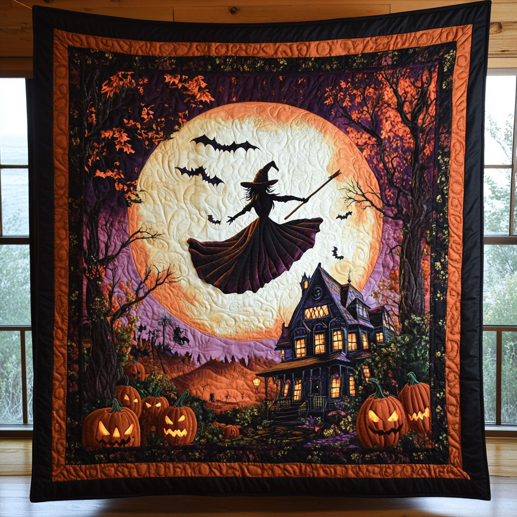 Enchanted Night Witch Quilt Lovely Quilt Blanket Gift for Holiday Celebrations