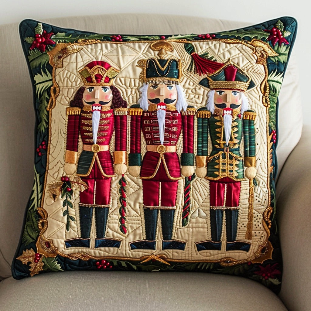 Enchanted Nutcracker Quilted Pillow Case Christmas Home Decor Gifts For Boyfriend