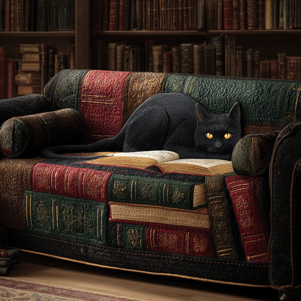 Enchanted Pages Quilted Sofa Cover Home Decor Christmas Presents For Book Lovers