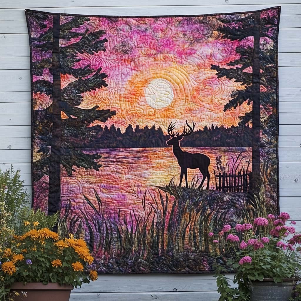 Enchanted Stag Quilted Blanket Best Couch Throw Blanket Presents For Deer Hunters