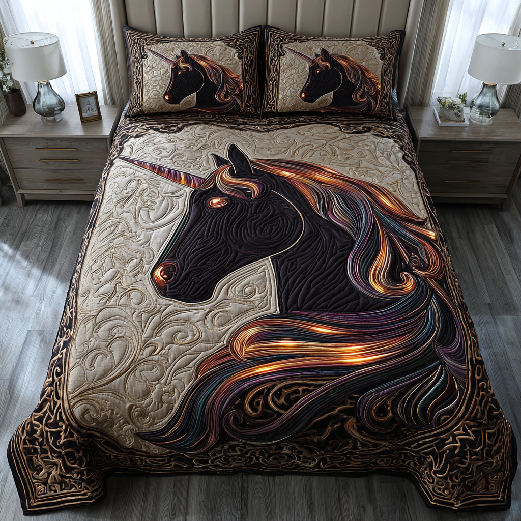 Enchanted Unicorn Quilted Bedding Set Best Comforter Sets Unicorn Presents For Adults