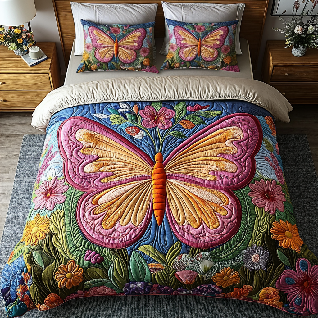 Enchanted Wings Quilted Bedding Set Christmas Bedding Sets Butterfly Themed Gift Items
