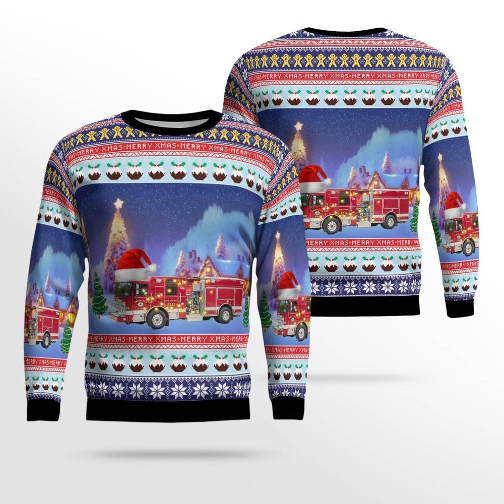 Encinitas California Encinitas Fire Department Christmas AOP Ugly Sweater Xmas Unisex Sweater Christmas Gifts For Men Women