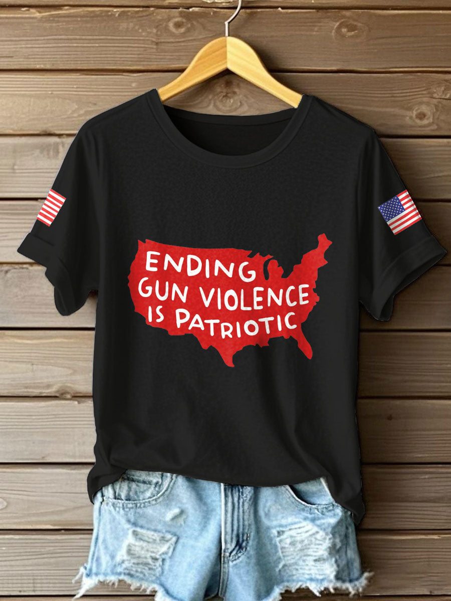 End Gun Violence Printed T Shirt Black Tpusa Freedom Merch
