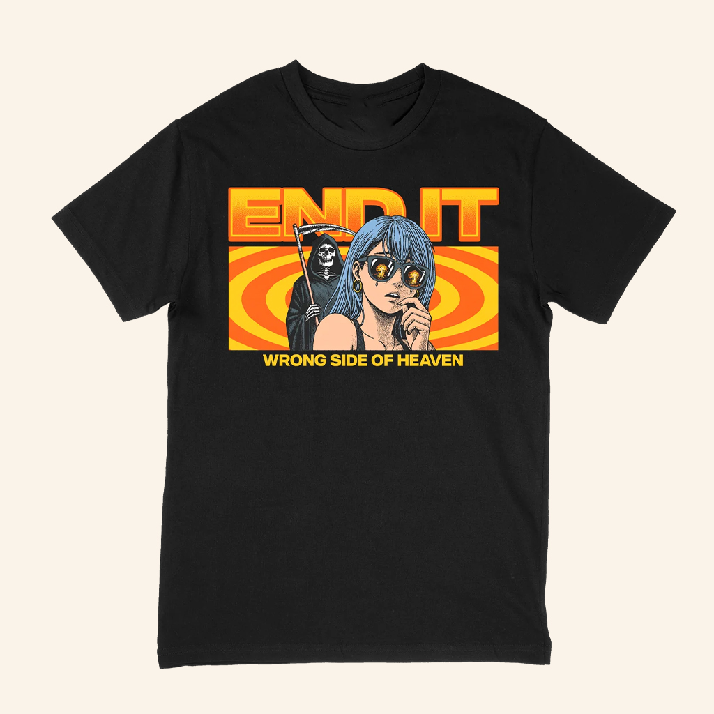 End It Merch Reaper Girl Wrong Side Of Heaven T-Shirt Gifts For Music Lovers