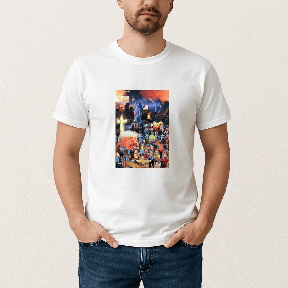 End Of Empire Dystopian Political Collage T-Shirt Bold Graphic Tee Trendy Clothing
