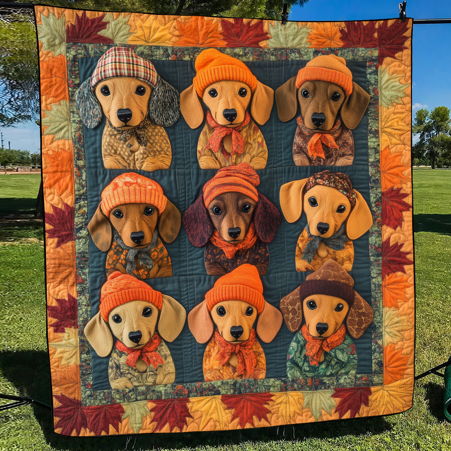 Endearing Dachshunds Quilted Blanket Gifts For Pet Owners