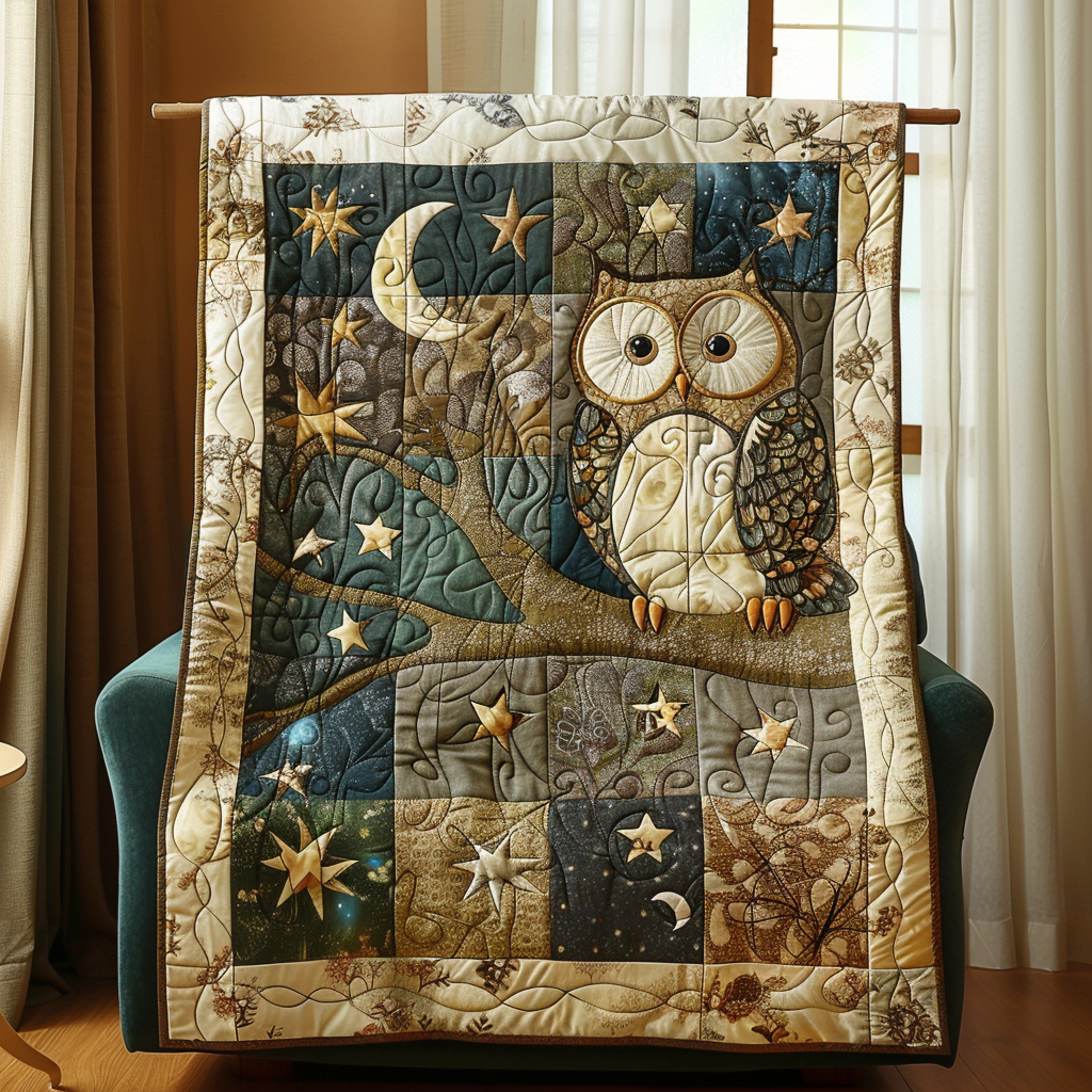 Endearing Owl Quilted Blanket Gift For Owl Lover