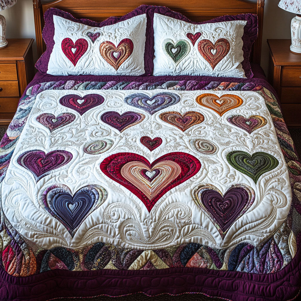 Endless Love Quilted Bedding Set Heartwarming Bedding Gift for Loved Ones