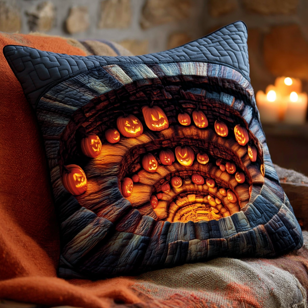 Endless Pumpkin Abyss Quilted Pillow Case Best Cool Pillow Cases Gifts For Mom