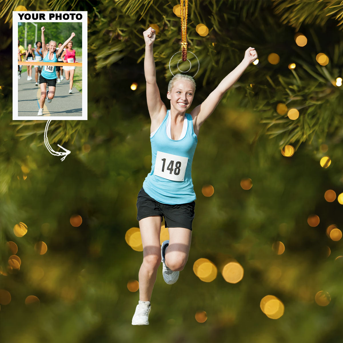 Endless Stride Personalized Photo Mica Ornament Gift For Runners Running Lovers