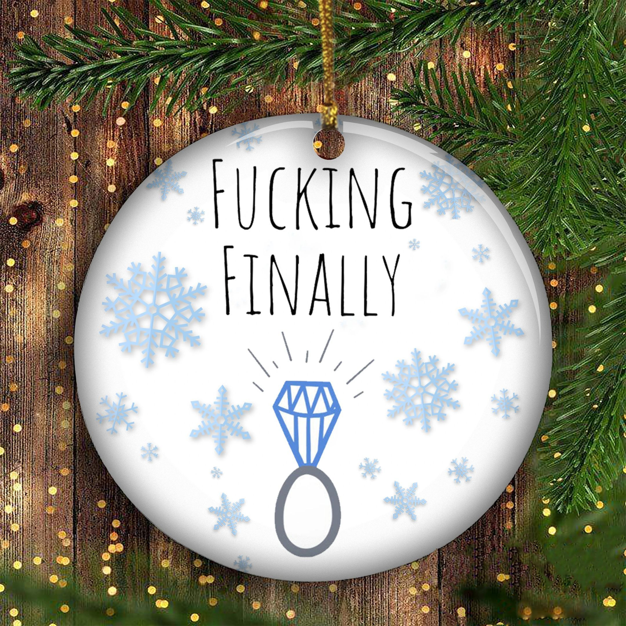Engagement Christmas Ornaments 2024 Engagement Ring Ornament Xmas Tree Decoration