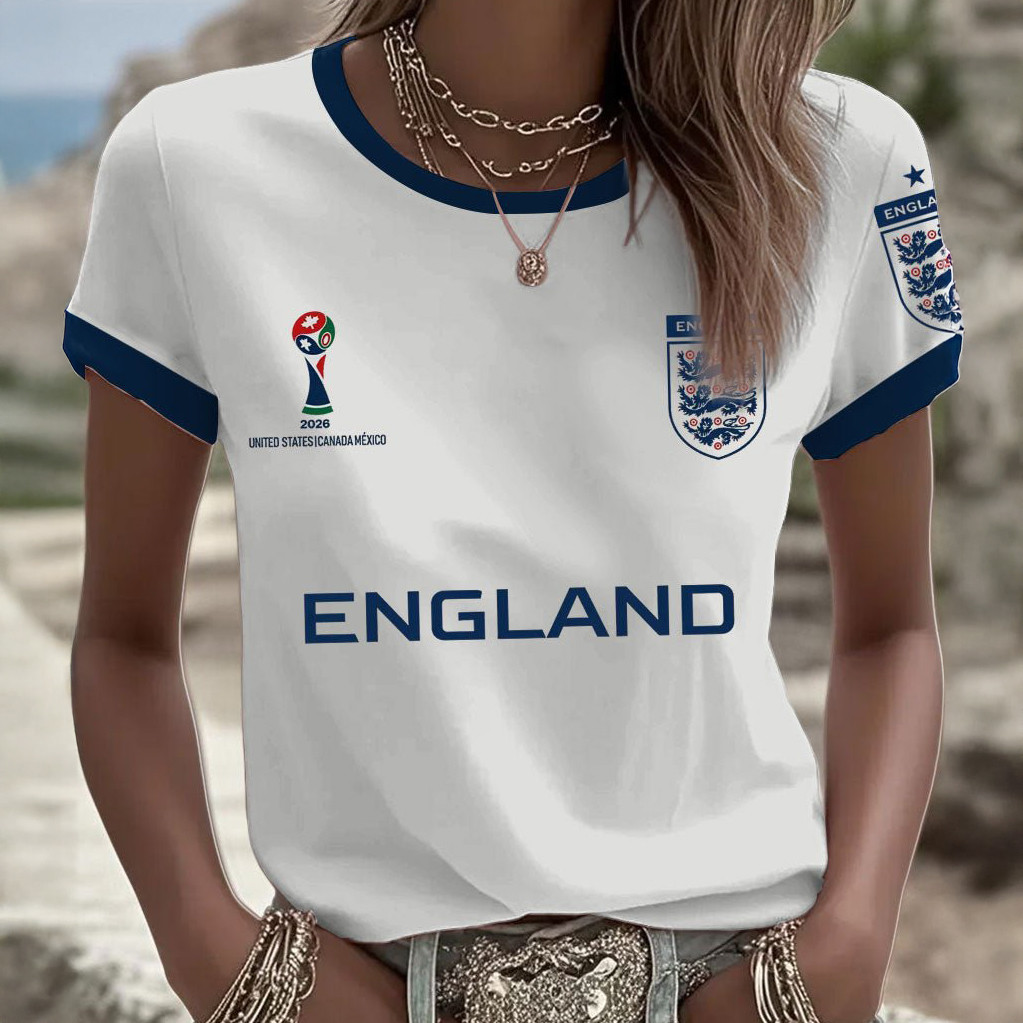 England 2026 FIFA World Cup TS-hirt 2026 World Cup Shirt Soccer Lover Gift For Girlfriend