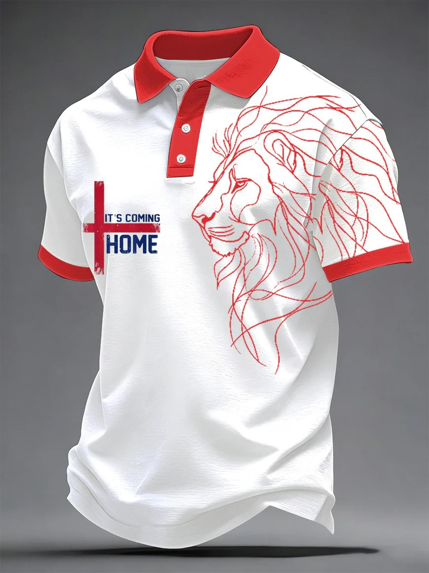 England Football Polo Shirt Its Coming Home Lion Rampant Fan Gear World Cup 2026 Gift For Soccer Fans