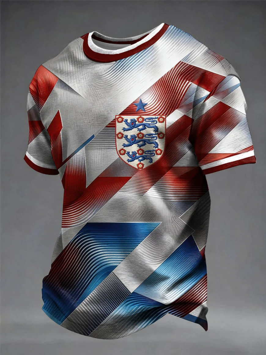 England Football T-Shirt Lions Crest Angular Fan Gear World Cup 2026 Gift For Soccer Supporters