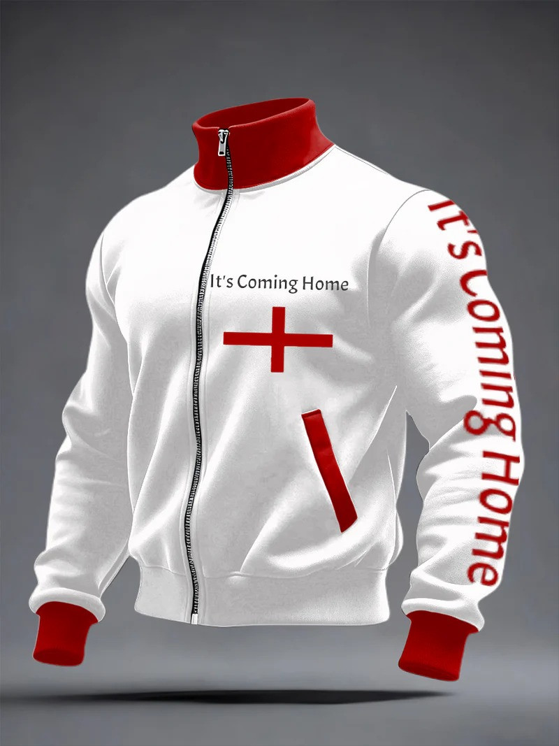 England It's Coming Home Collar Full Zip Jacket Lions Football 2026 Fan Outerwear Best Gift For Family
