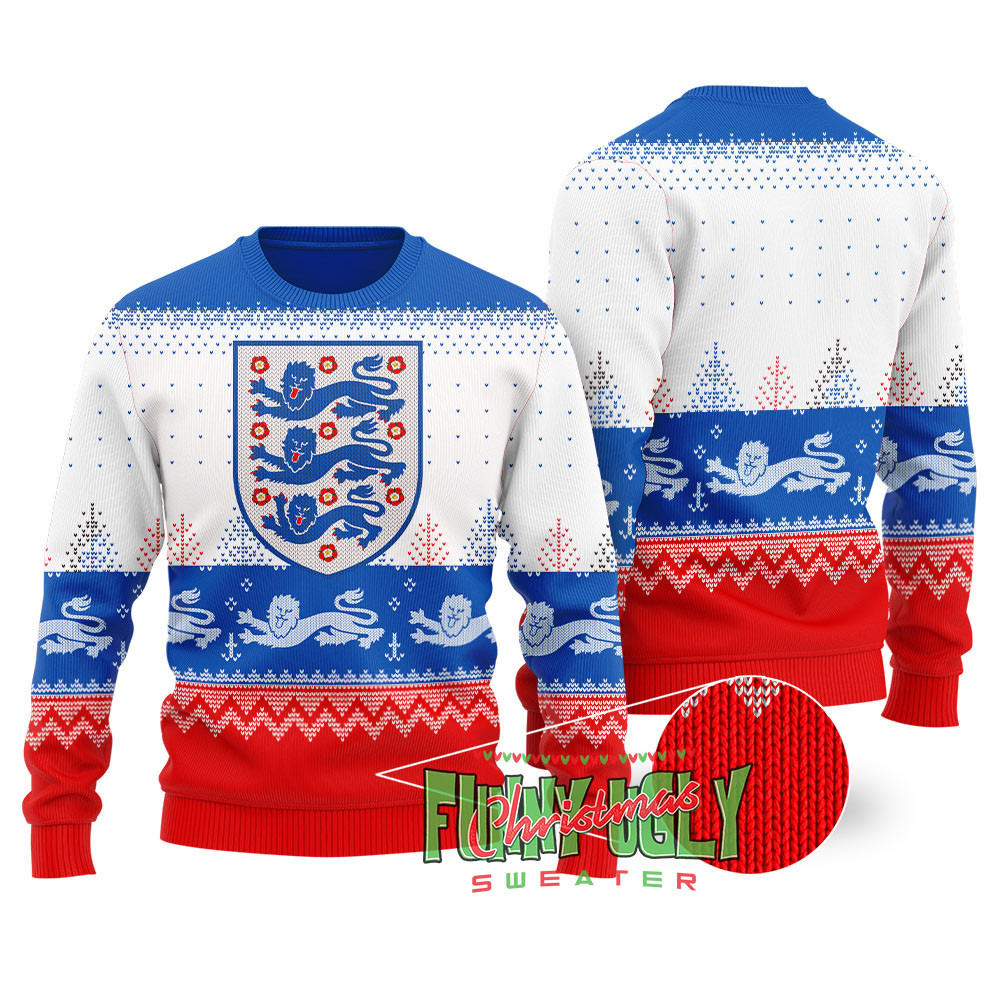 England National Football Team Christmas Sweater Comfortable Holiday Sweater for Chilly Nights