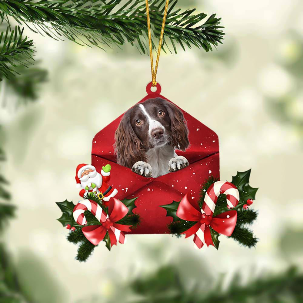 English Springer Spaniel Christmas Letter Shaped Ornament  Acrylic Dog Christmas Ornament Xmas Dog Gifts