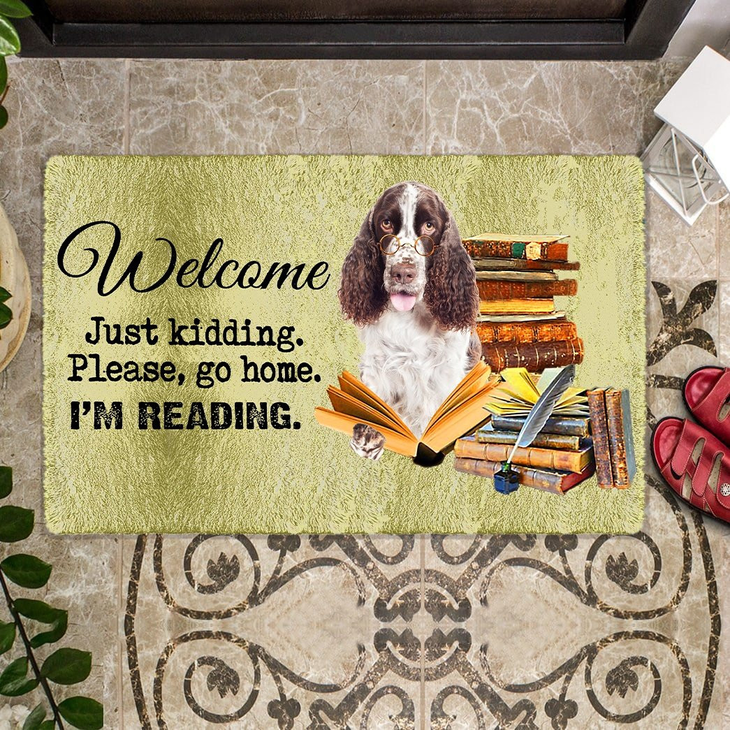 English Springer Spaniel Welcome Just Kidding Doormat Front Door Decor Gift For Dog Lover