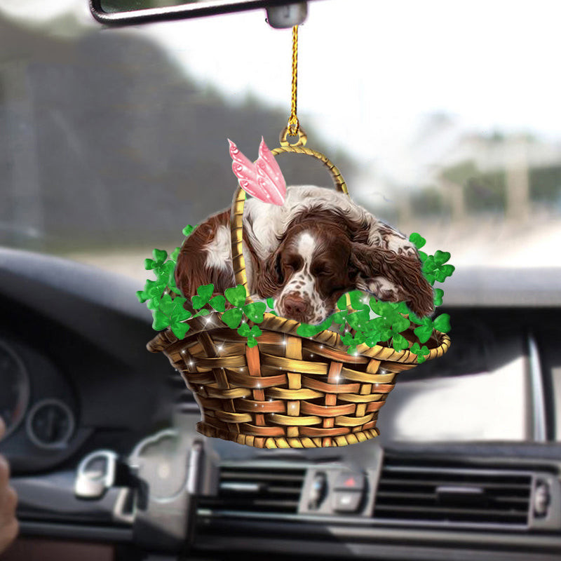 English Springer SpanielSleeping Lucky FairyTwo Sided Car Auto Ornament