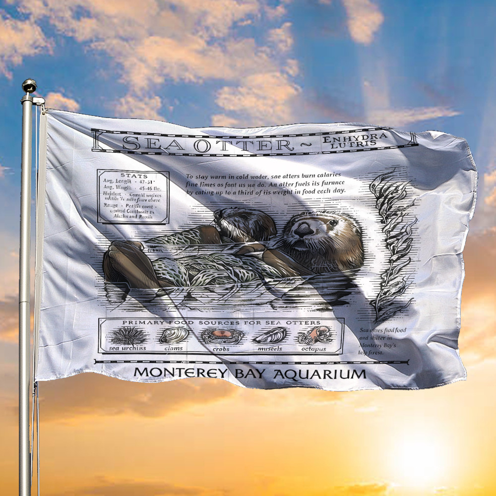 Enhydra Lutris Sea Otter Flag The Life Of An Ocean Being Sea Otter Taylor Swift Merch Flag