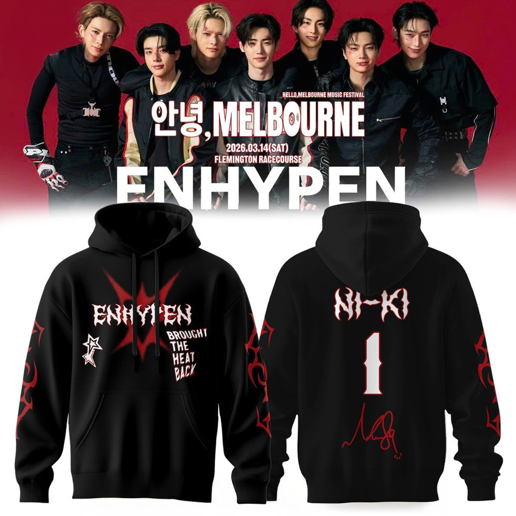 ENHYPEN Melbourne Kpop Music Festival 2026 Hoodie Ni Ki 1 ENHYPEN Merch Gifts For Music Fans