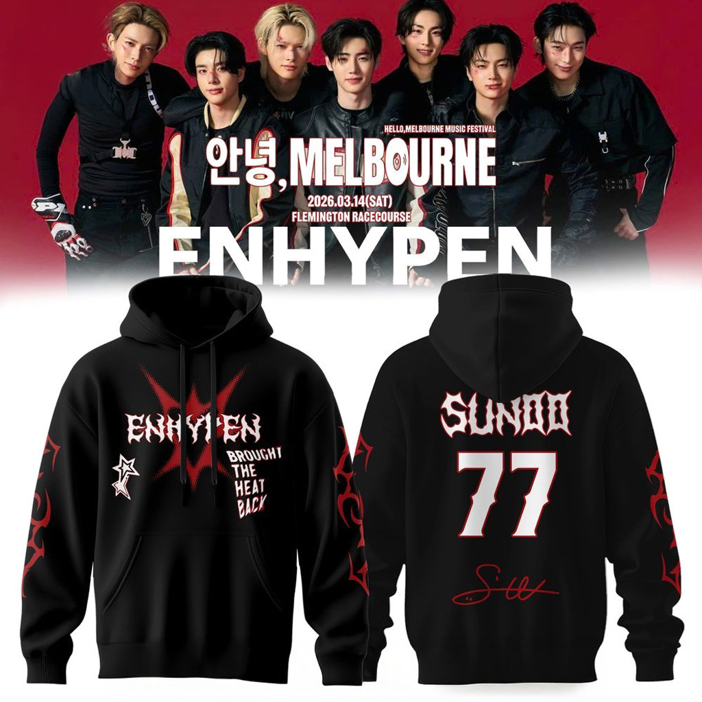 ENHYPEN Melbourne Kpop Music Festival 2026 Hoodie Sunoo 77 ENHYPEN Merch Gifts For Brother