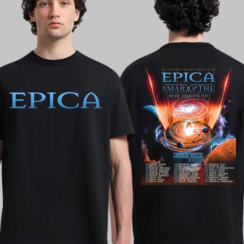 Epica Arcane Dimensions Tour 2026 Europe And UK Schedule Dates T-Shirt Epica Merch Epica Arcane Dimensions Tour 2026 Europe And UK Schedule Dates T-Shirt Epica Merch