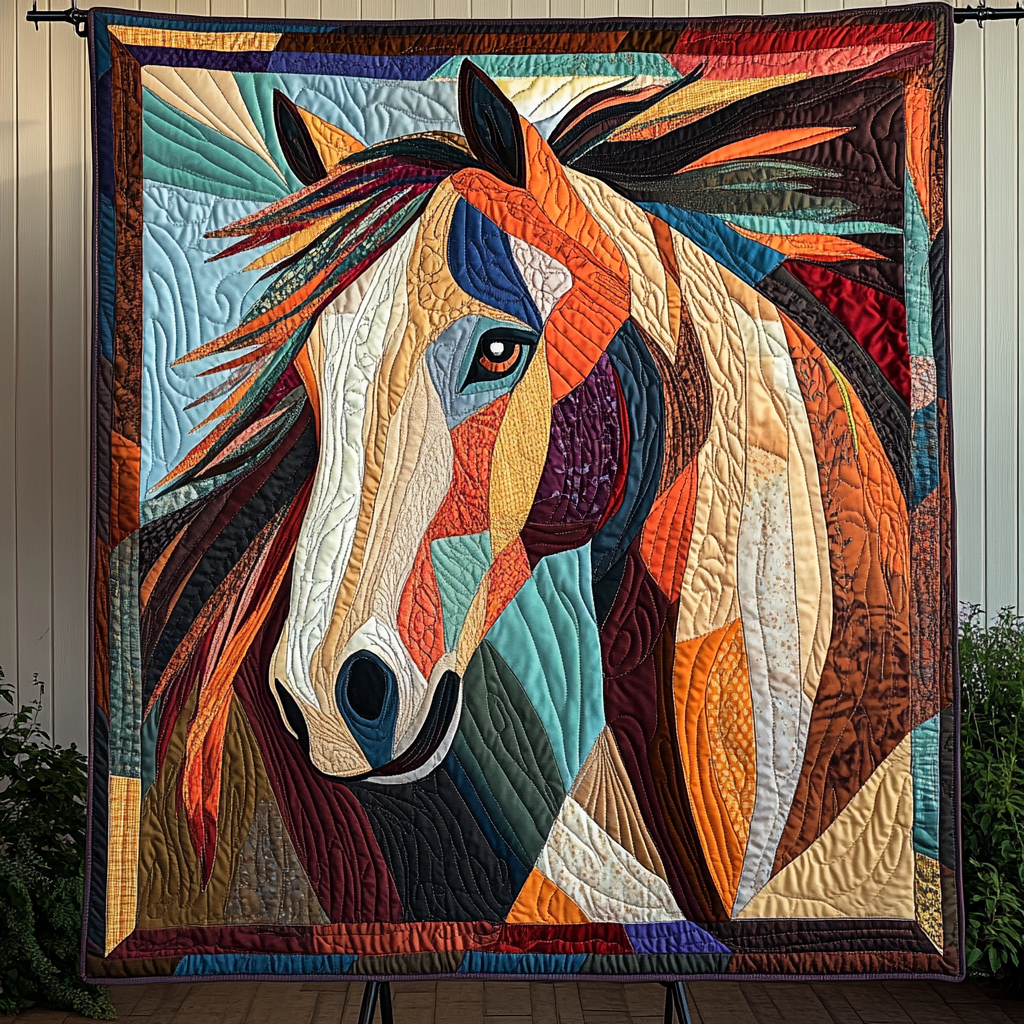 Equestrian Elegance Quilted Blanket Great Gifts For Horse Lovers