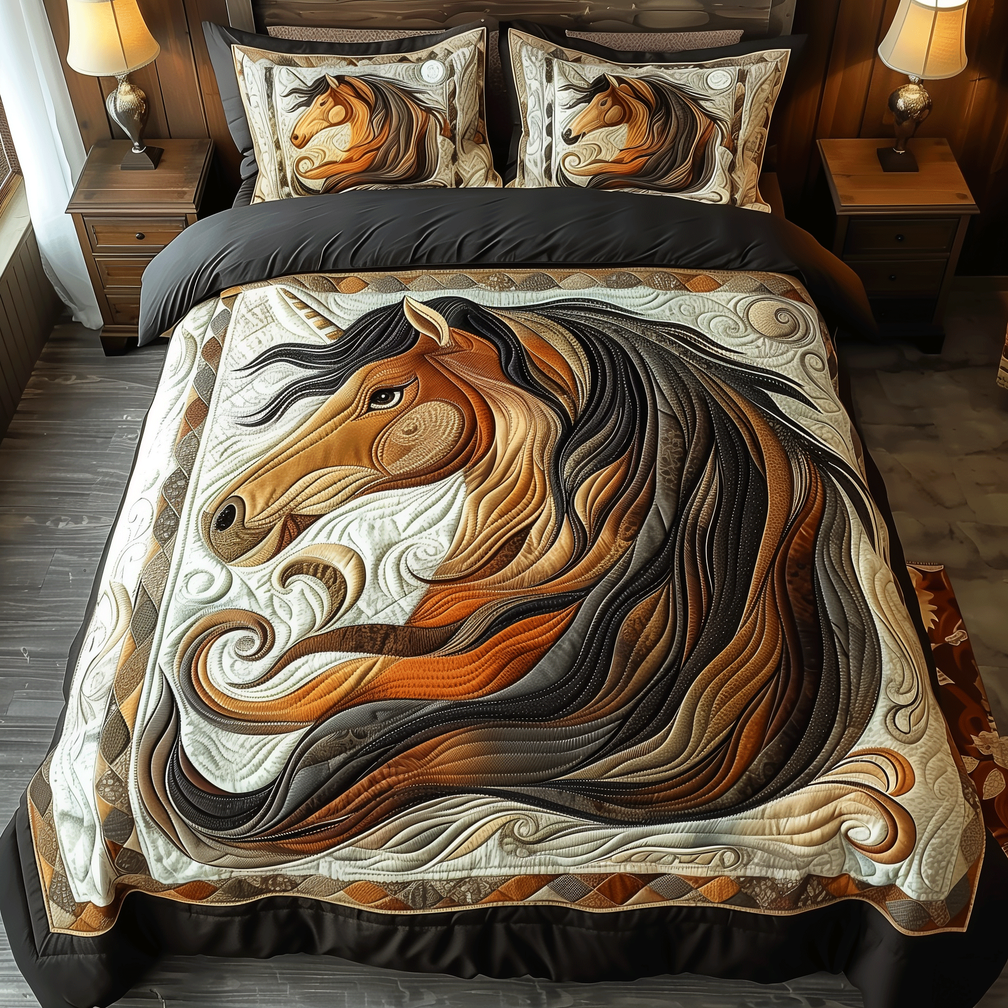 Equine Elegance Horse Quilted Blanket Gift For Horse Owner